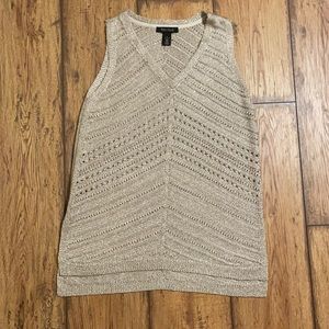 WHBM Gold Glitter Knit Tank Size M